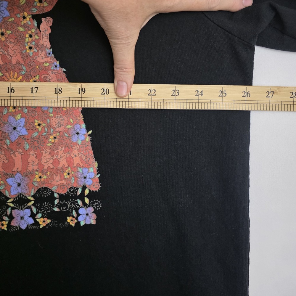 Sabaku Artwear Black Tunic Angel w/ Floral & Fetish. Lagenlook Art To Wear Sz 1X - Picture 6 of 10